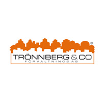Logga för Trönnberg & CO - orange detaljer och text i svart